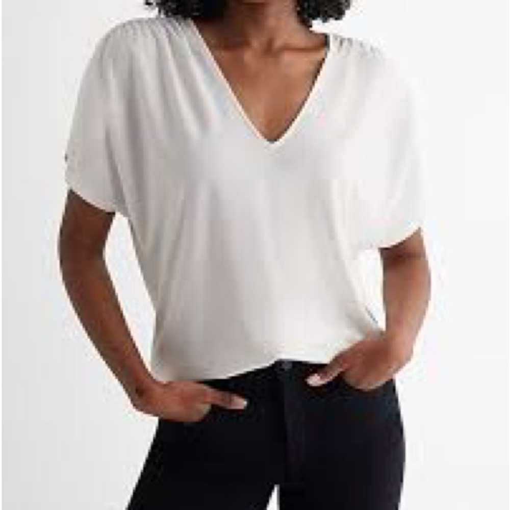 Express White V-Neck Women's Top size XS